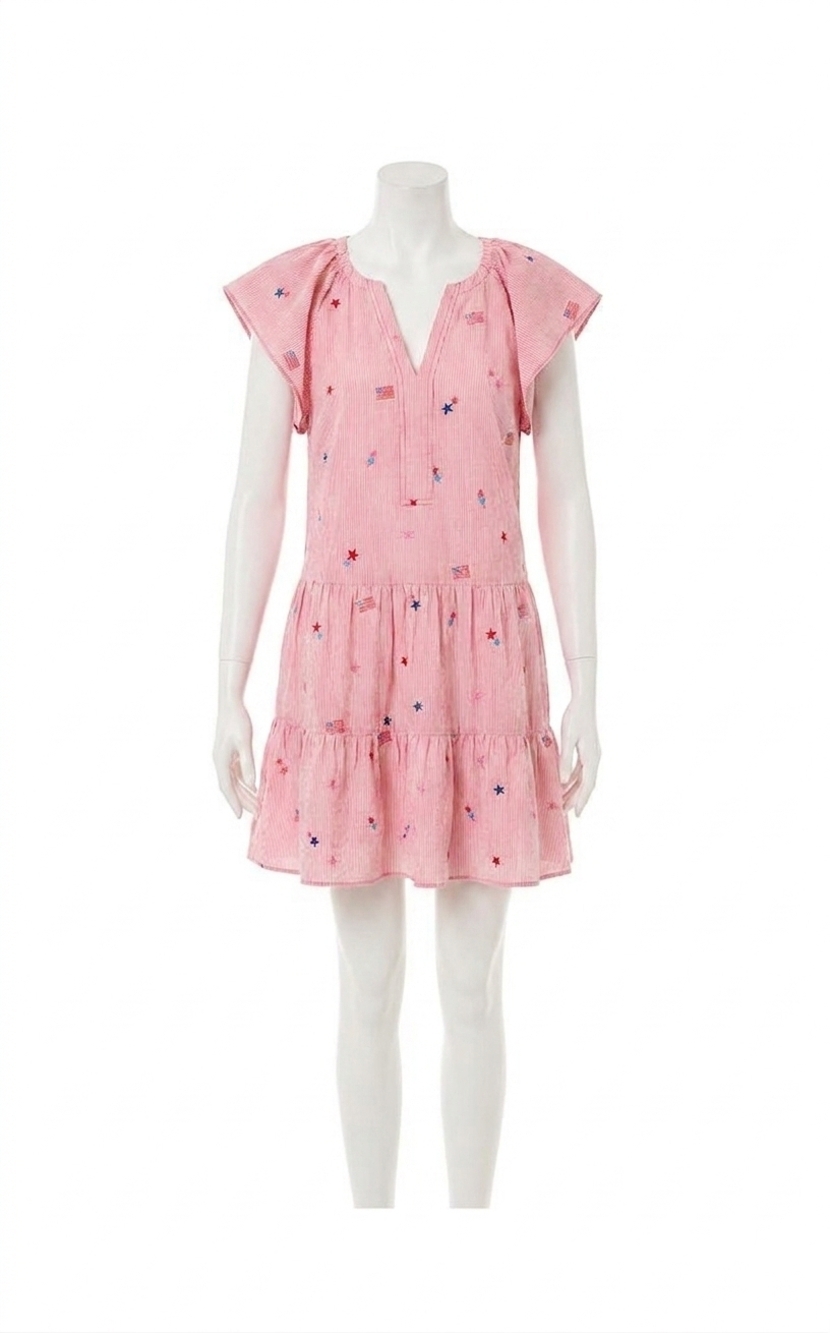 NEW LILLY PULITZER norelle dress in paradise punch its a 250th celebration strip